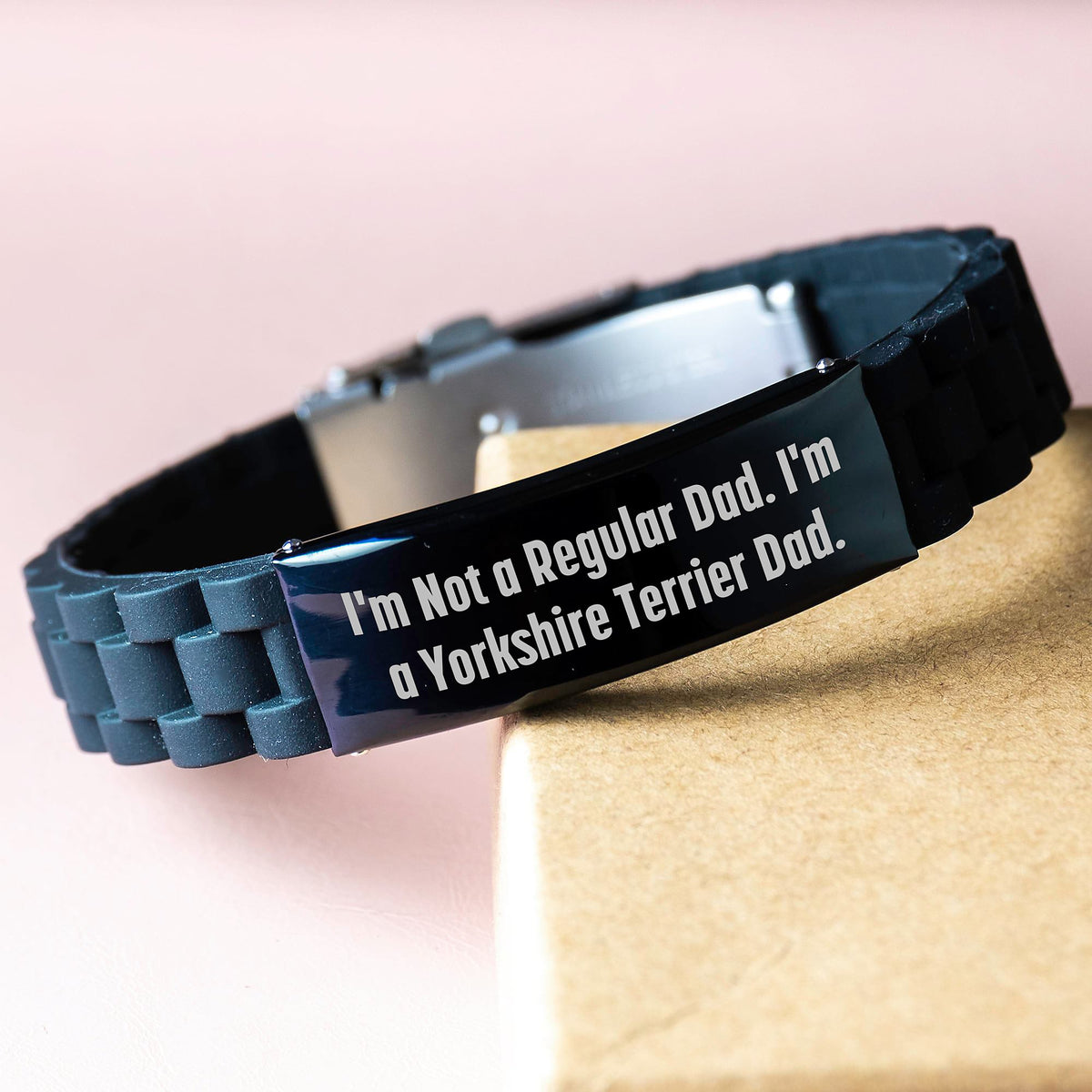 Yorkshire Terrier Dog Gifts for Dad Funny Quote Black Glide lock Clasp Bracelet Valentine's Unique Gifts from Men to Family - Image 3