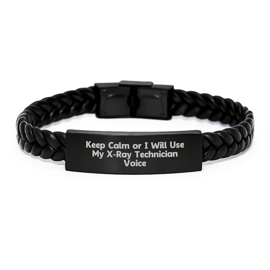 X-Ray Technician Interlaced Leather Bracelet Funny Gift for X-Ray Technician Friends from Men - Image 1