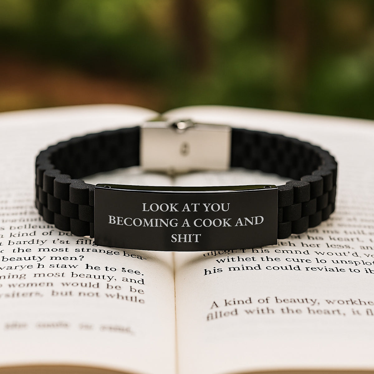 A Funny Cook Gift - Look At You Becoming A Cook And Shit - Valentine's Unique Glide lock Clasp Bracelet for Cook Lovers from Friends and Family - Image 2