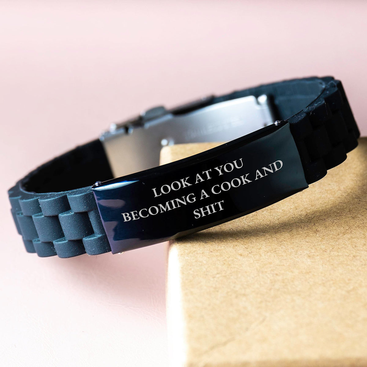 A Funny Cook Gift - Look At You Becoming A Cook And Shit - Valentine's Unique Glide lock Clasp Bracelet for Cook Lovers from Friends and Family - Image 3
