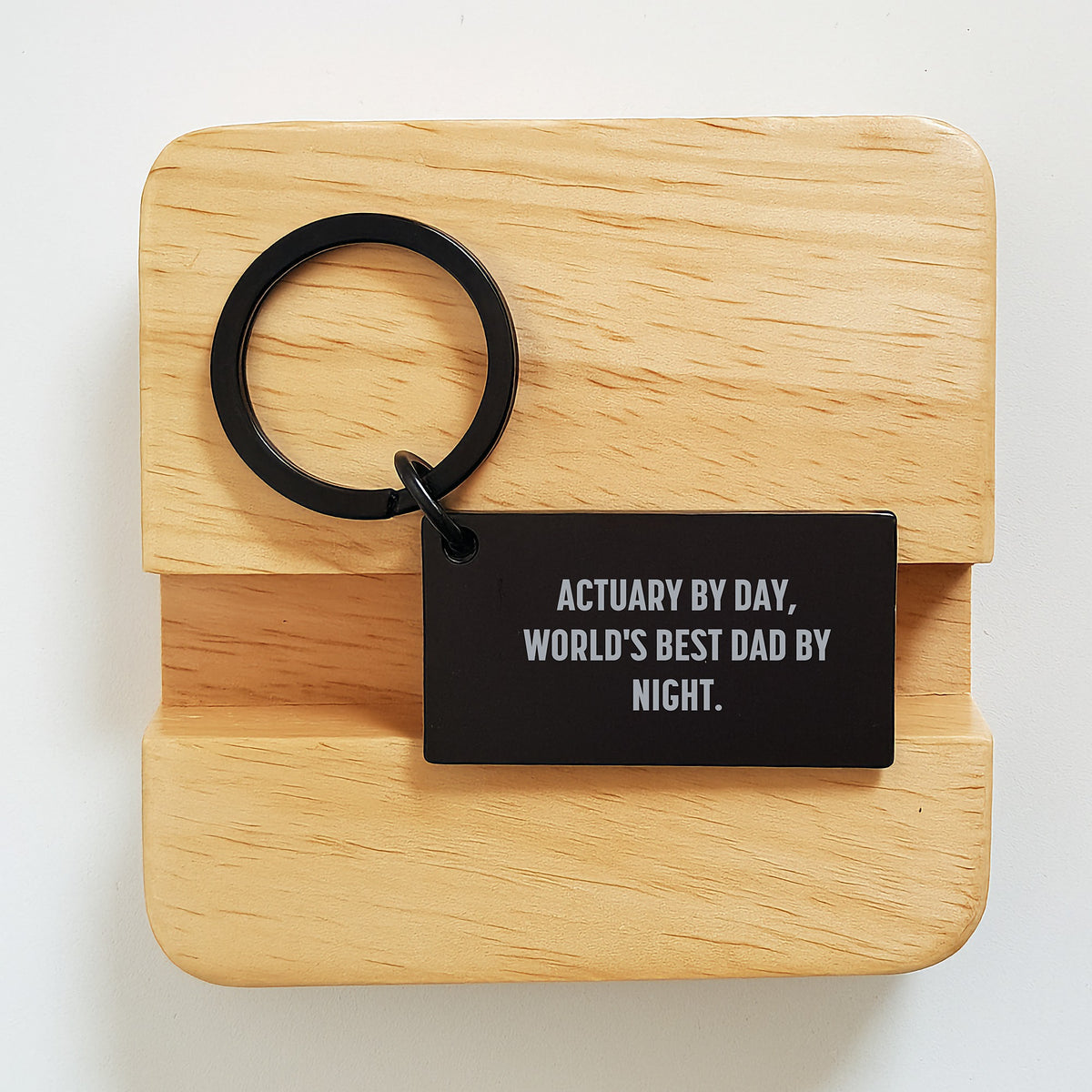 Actuary Gifts from Friends - Valentine's Unique Gifts for Actuary, Cute Keychain with 'Actuary By Day, World's Best Dad By Night.' - Image 2