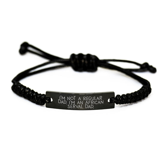 African Serval Cat Rope Bracelet Funny Dad Gift for Him on Valentine's - Image 1
