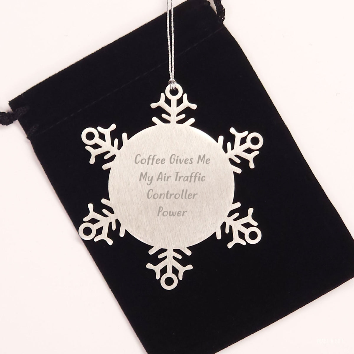 Air Traffic Controller Christmas Unique Gifts from Friends to Men, Air Traffic Controller Snowflake Ornament, Funny Coffee Quote - Image 2